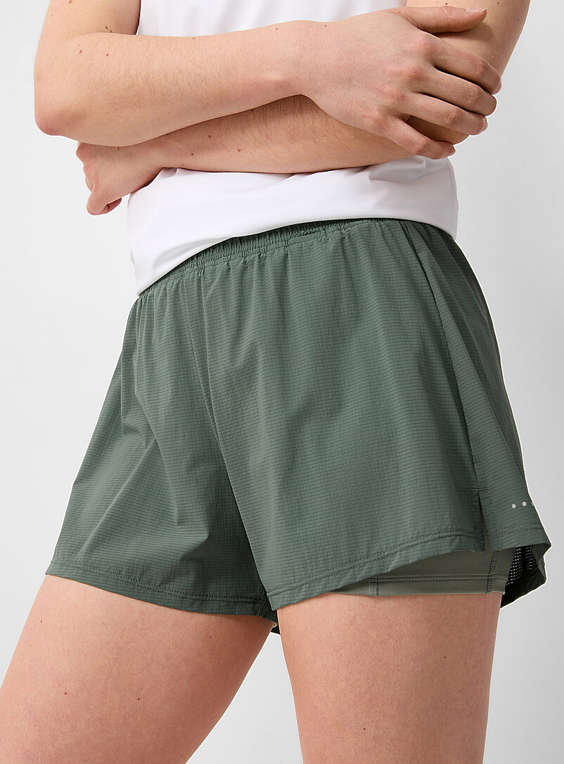 I.FIV5: Le short fluide ripstop extensible Cuissard int&eacute;gr&eacute; | Longueur 3 po Noir pour femme